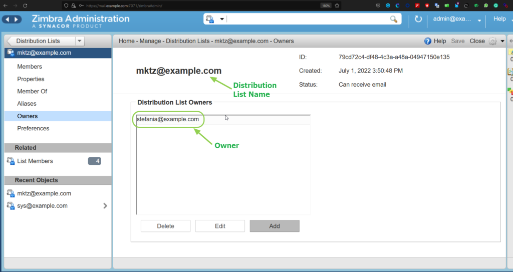 Settings policy in distribution list-1